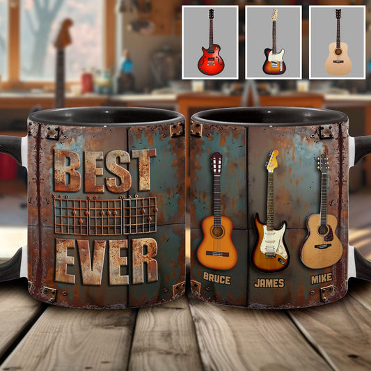 Der beste Gitarren-Papa aller Zeiten – Personalisierte Tasse mit Gitarrenmotiv