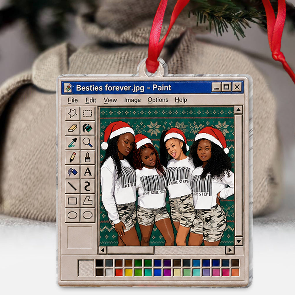 Paint Besties Forever Retro - Personalized Bestie Ornament
