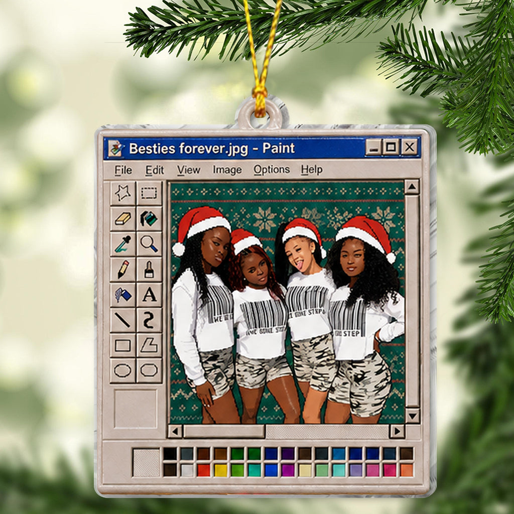 Paint Besties Forever Retro - Personalized Bestie Ornament