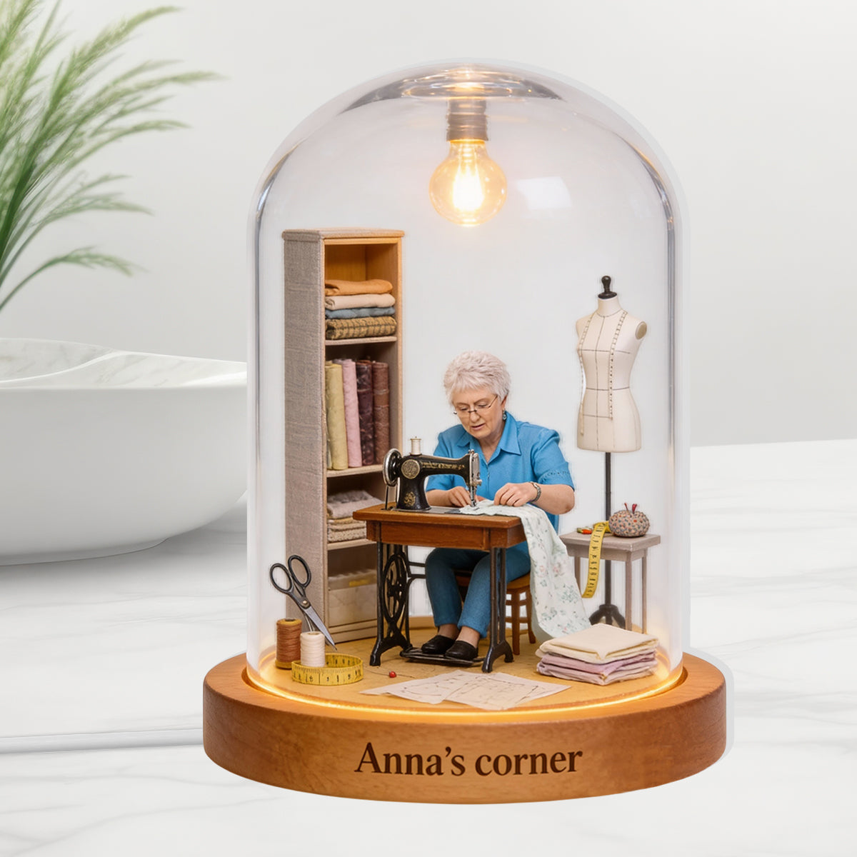 Nähbegeisterung – Personalisierte LED-Nachtleuchte aus Acryl