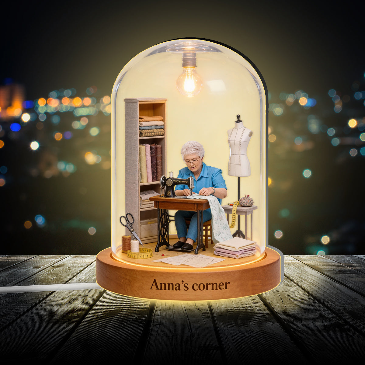 Nähbegeisterung – Personalisierte LED-Nachtleuchte aus Acryl