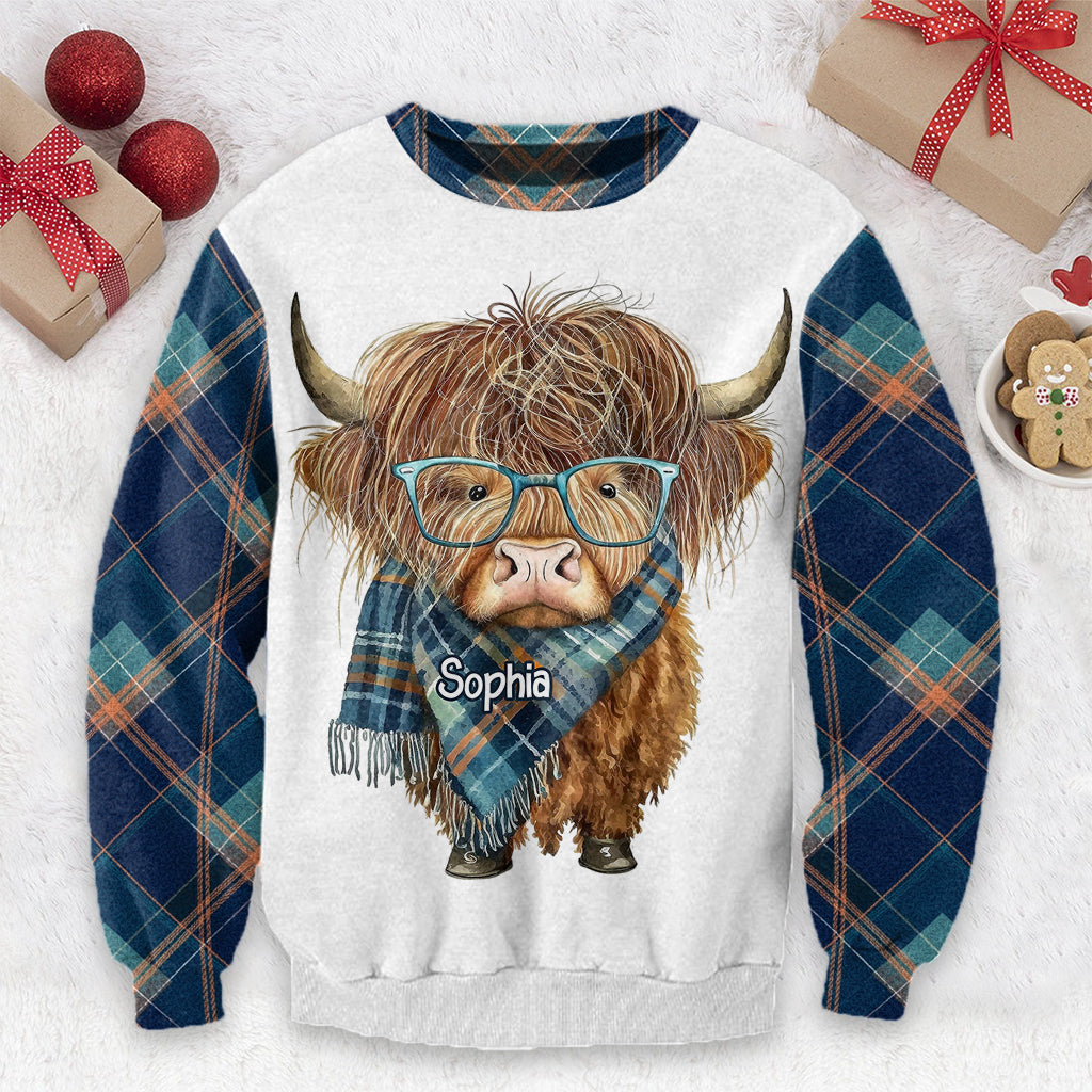 Love Highland Cows - Personalized Highland Cow Ugly Sweater