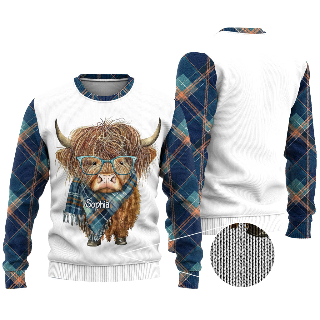 Love Highland Cows - Personalized Highland Cow Ugly Sweater