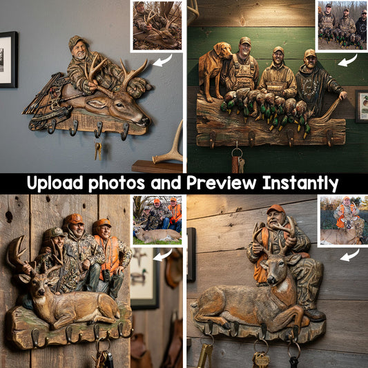 Custom From Any Photo - Personalized Hunting Custom Shaped Hanging Rack