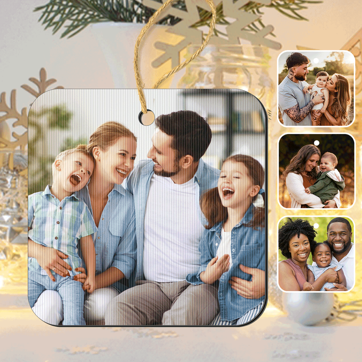 Happy Family - Personalized Family Lenticular Ornament