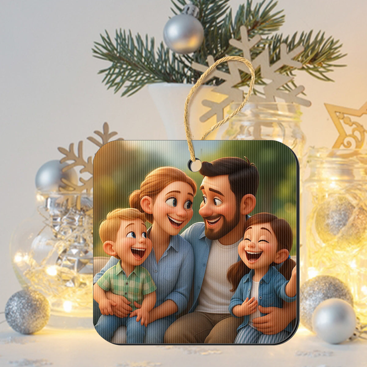 Happy Family - Personalized Family Lenticular Ornament