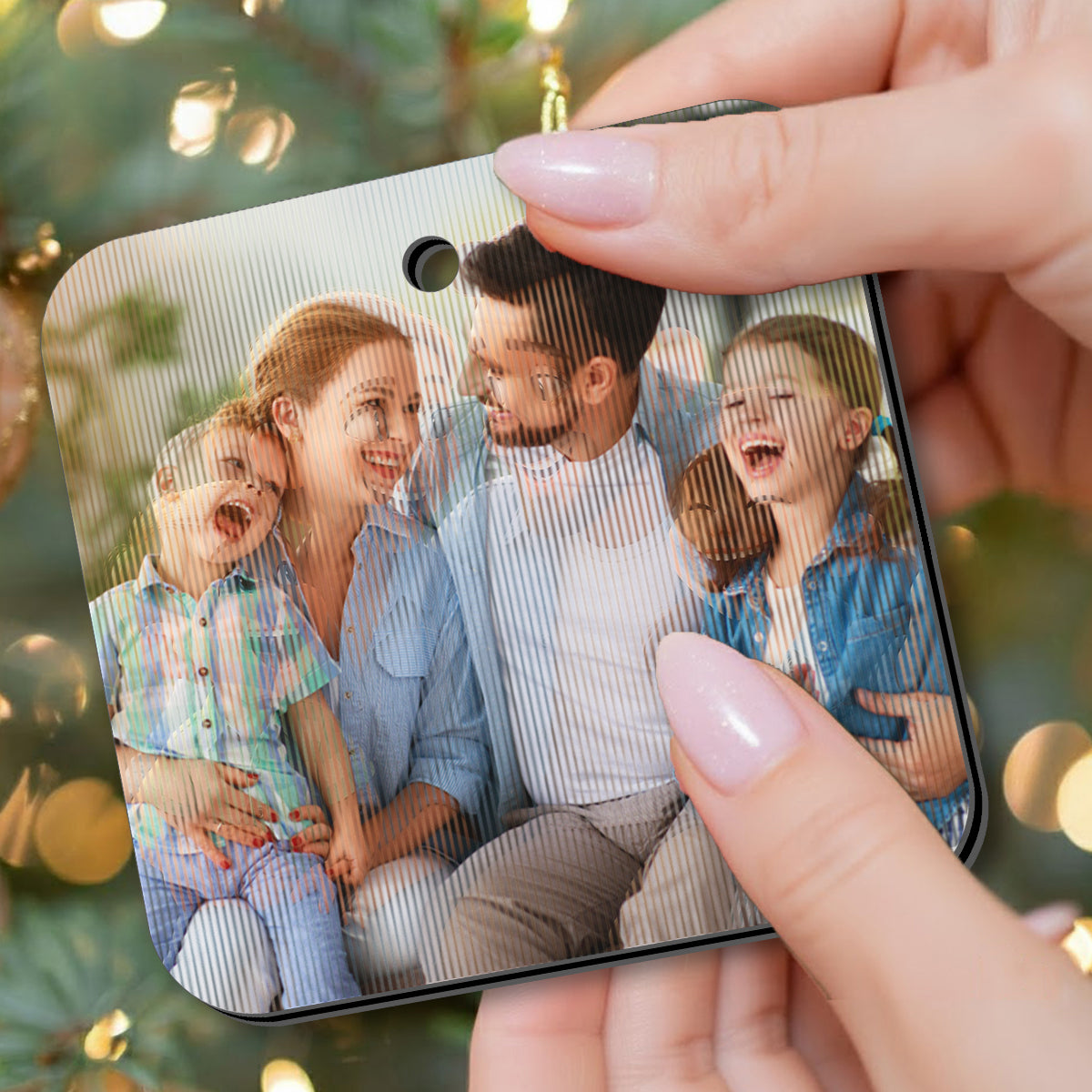 Happy Family - Personalized Family Lenticular Ornament