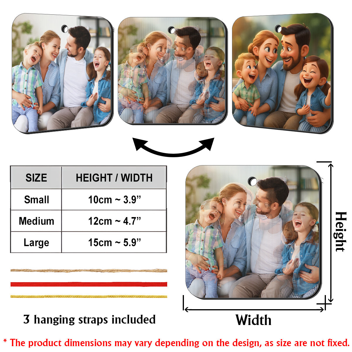 Happy Family - Personalized Family Lenticular Ornament