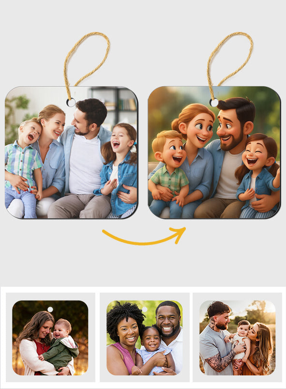Happy Family - Personalized Family Lenticular Ornament