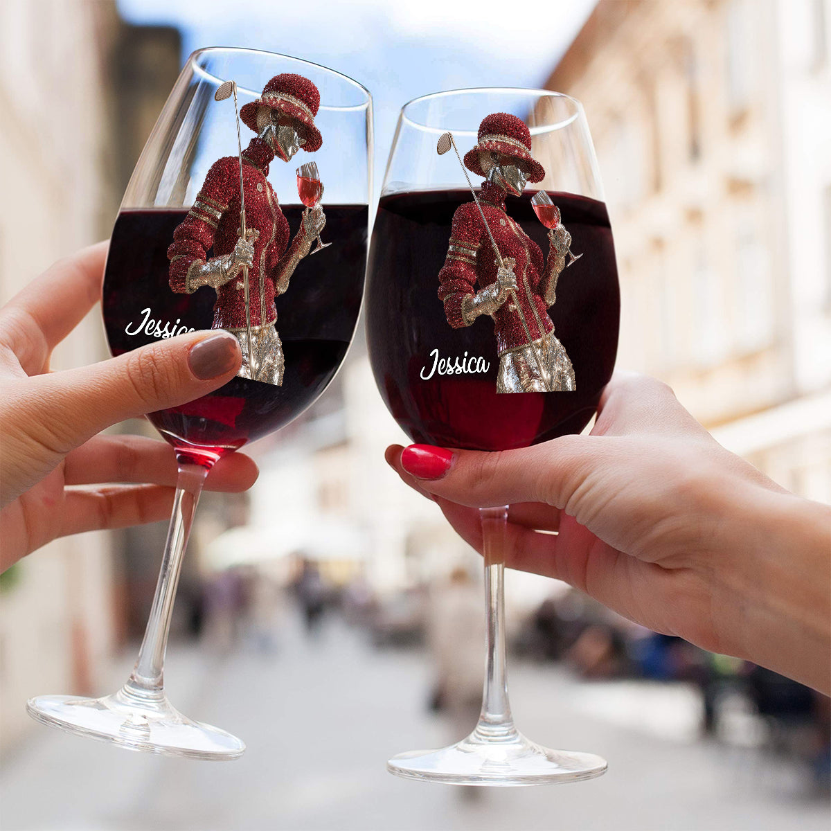 Golf und Wein – Personalisiertes Golf-Weinglas mit langem Stiel