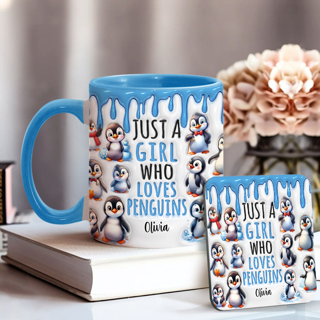 Personalisierte Tasse für ein Mädchen, das Pinguine liebt