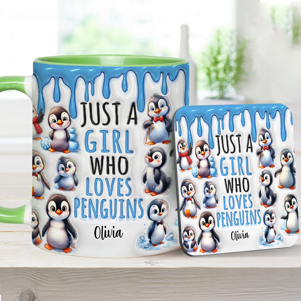Personalisierte Tasse für ein Mädchen, das Pinguine liebt