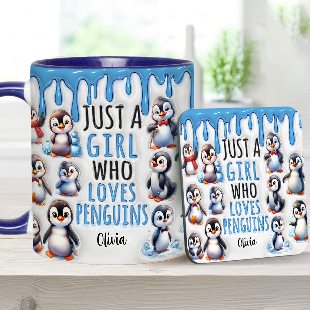 Personalisierte Tasse für ein Mädchen, das Pinguine liebt