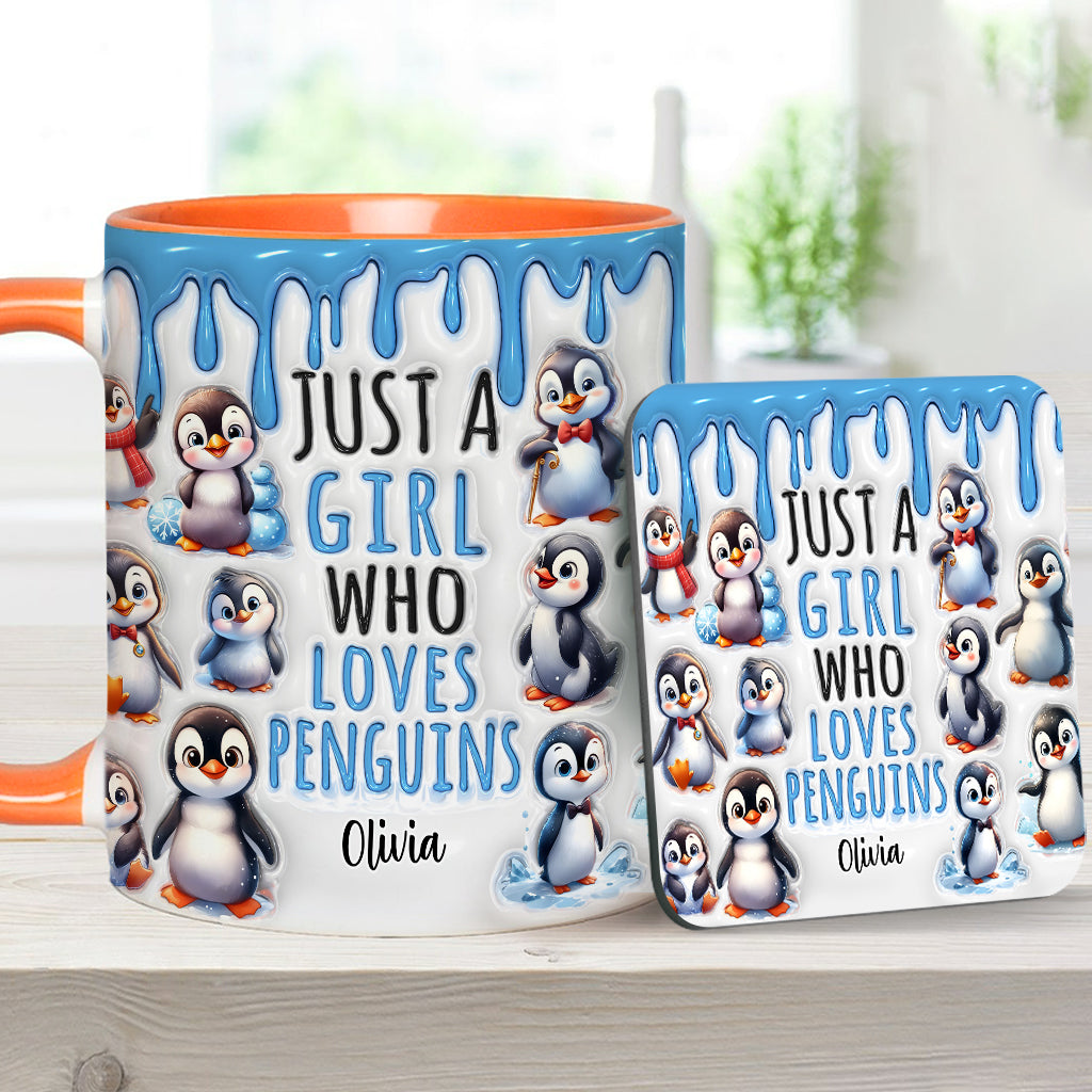 Personalisierte Tasse für ein Mädchen, das Pinguine liebt