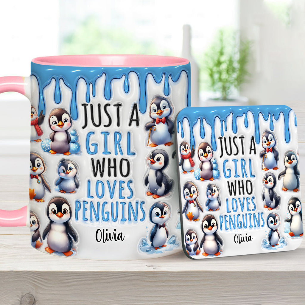 Personalisierte Tasse für ein Mädchen, das Pinguine liebt