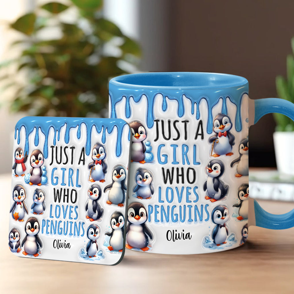 Personalisierte Tasse für ein Mädchen, das Pinguine liebt