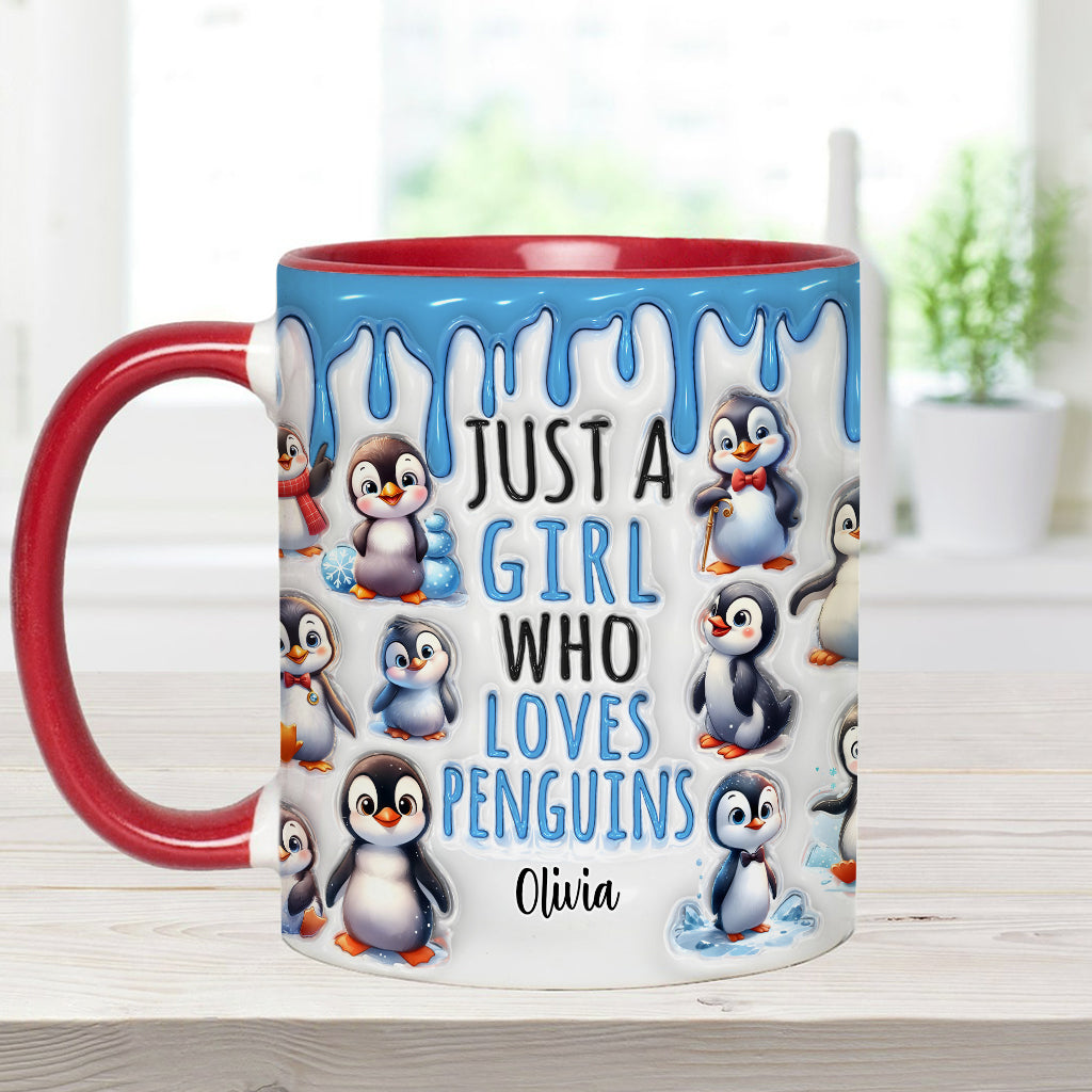Personalisierte Tasse für ein Mädchen, das Pinguine liebt