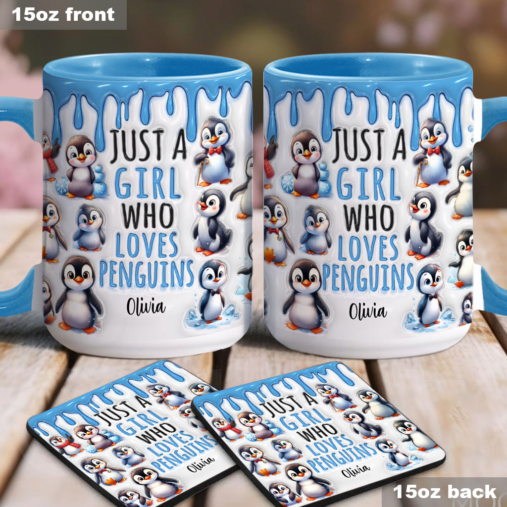 Personalisierte Tasse für ein Mädchen, das Pinguine liebt