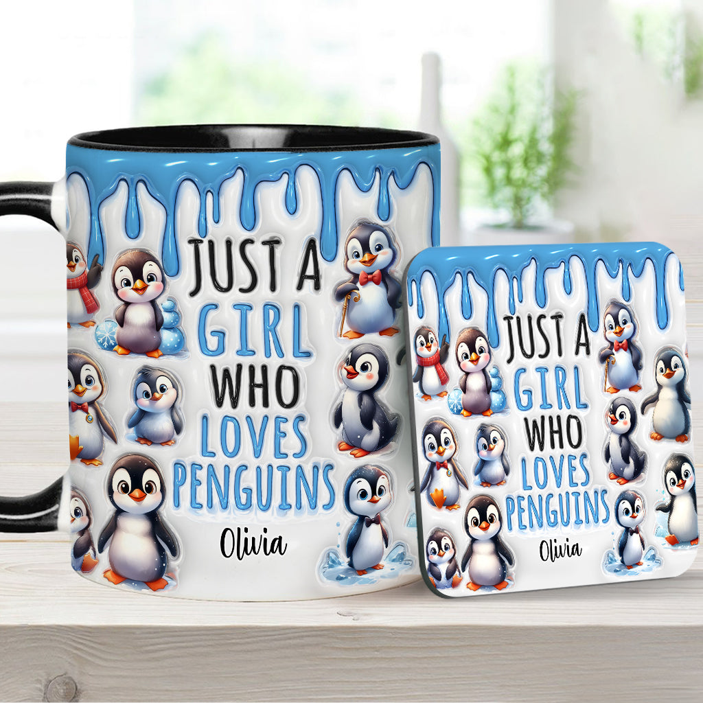 Personalisierte Tasse für ein Mädchen, das Pinguine liebt