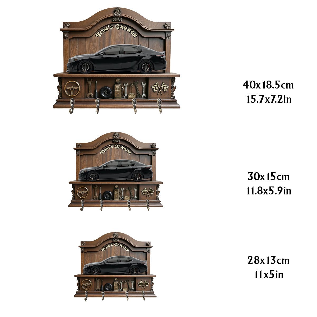 Custom Key Rack From Photo For Your Garage - Personalized Car Lover Custom Shaped Hanging Rack