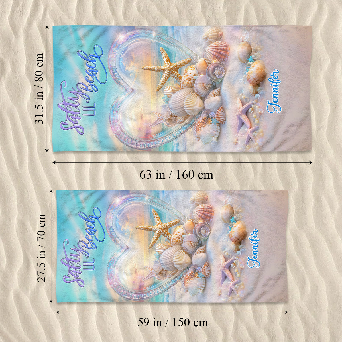 Salty Lil Beach - Personalized Sea Lover Quick-dry Beach Towel/ Bath Towel