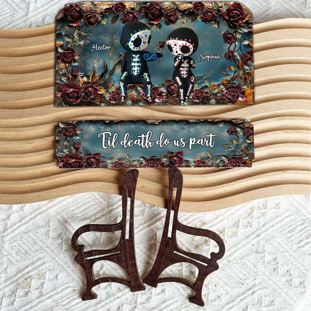 Til Death Do Us Part - Personalized Skull Wooden Bench