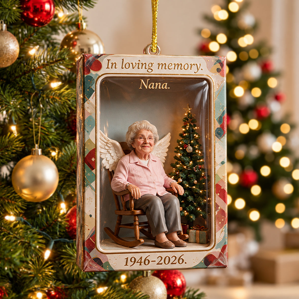 Christmas In Heaven - Personalized Memorial Acrylic Box Ornament