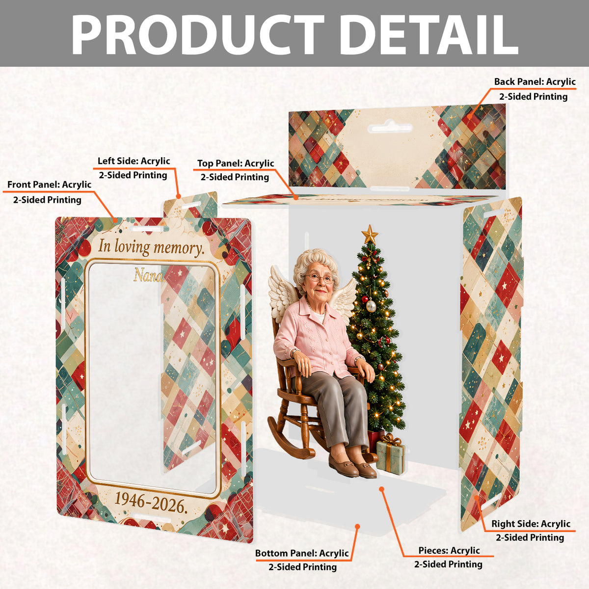 Christmas In Heaven - Personalized Memorial Acrylic Box Ornament