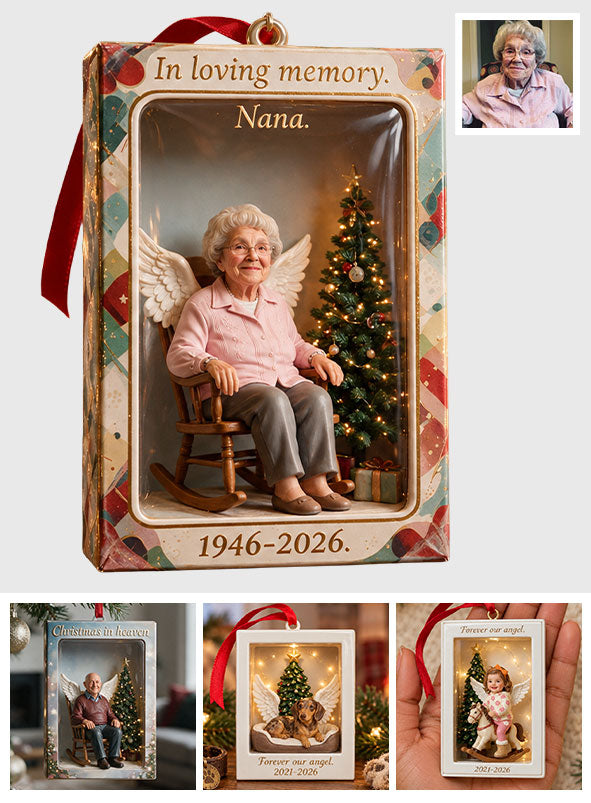 Christmas In Heaven - Personalized Memorial Acrylic Box Ornament