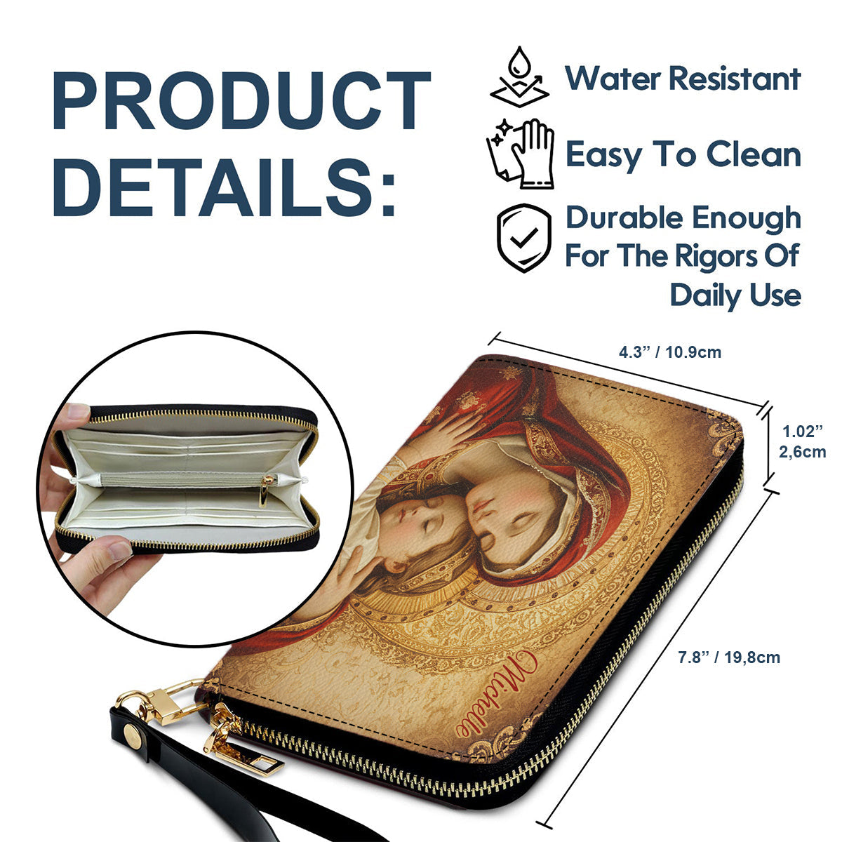 Virgin Mary Mother - Personalized Christian Leather Handbag & Leather Long Wallet