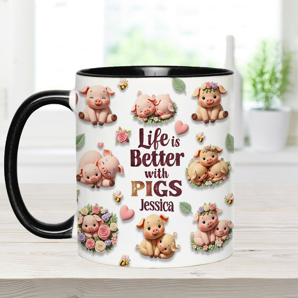 Just A Girl Who Loves Pigs - Personalized Pig Lover Accent Mug