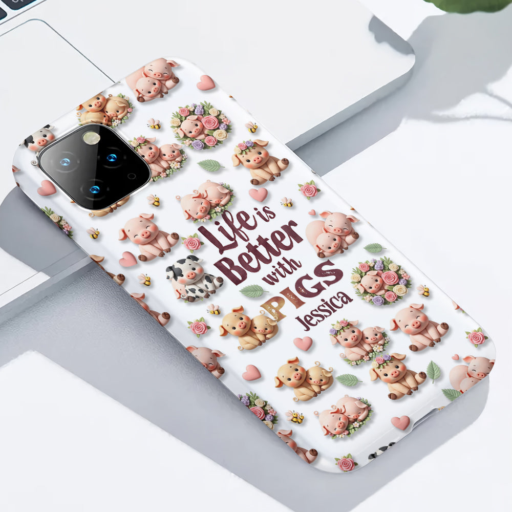 Just A Girl Who Loves Pigs - Personalized Pig Lover Full Print Phone Case
