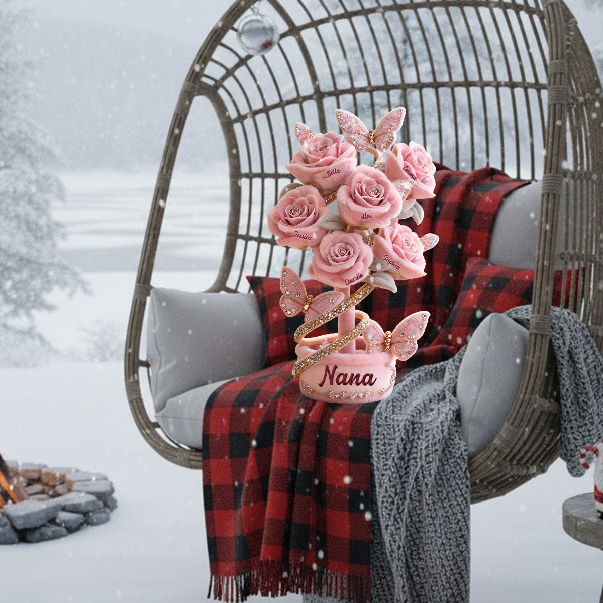 Grandma And Mom's Garden - Personalized Mother Faux Fur Shaped Pillow