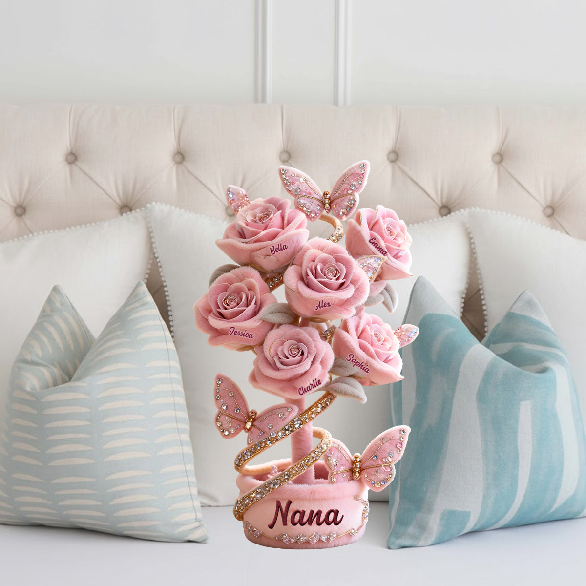 Grandma And Mom's Garden - Personalized Mother Faux Fur Shaped Pillow