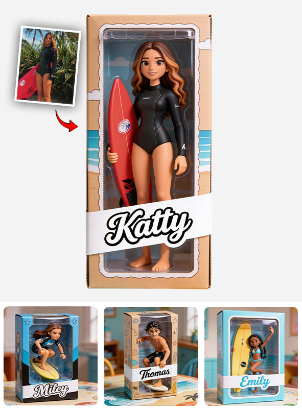 Individuelles Foto gewünscht – Surfen leicht gemacht – Personalisierte Acrylplakette in Sonderform