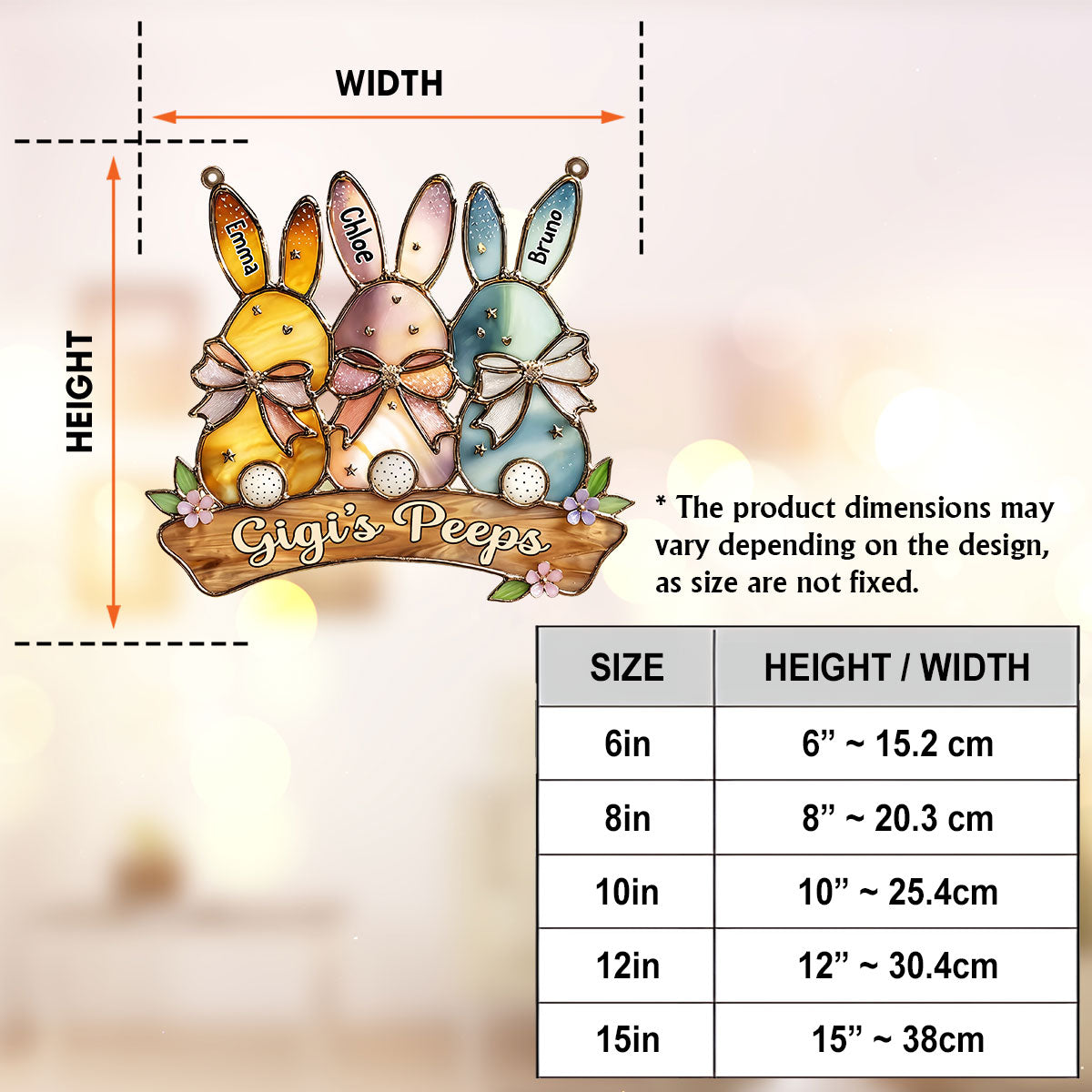 Grandma's Peeps Best Easter Gift - Personalized Grandma Window Hanging Suncatcher Ornament