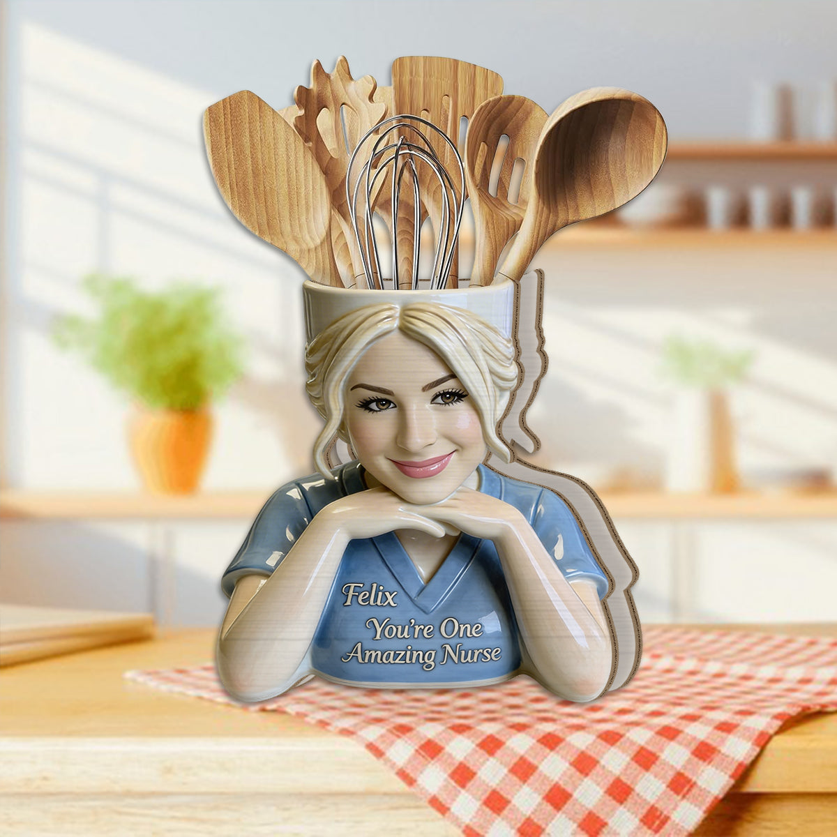 You're One Amazing Nurse - Personalized Nurse Wooden Desk Organizer