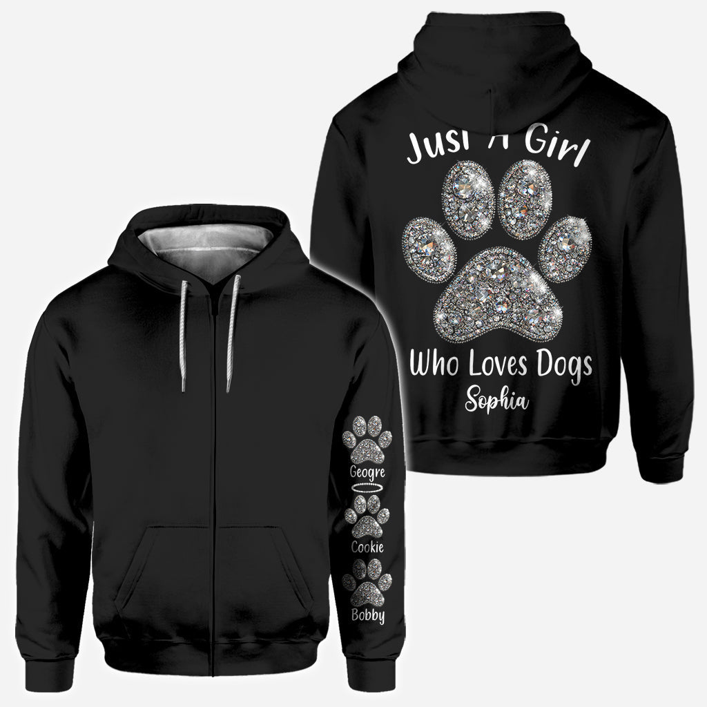 Einfach ein Mädchen, das Hunde liebt – personalisiertes T-Shirt mit Hundemotiv