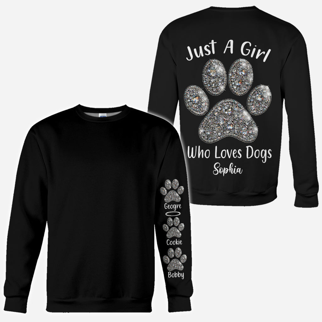 Einfach ein Mädchen, das Hunde liebt – personalisiertes T-Shirt mit Hundemotiv