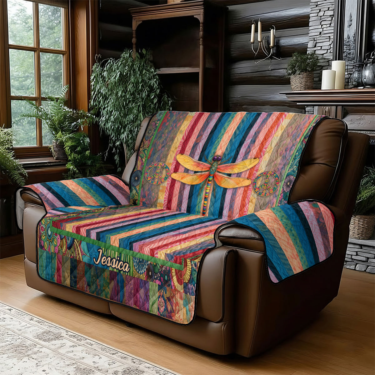 Hippie Souls - Personalisierte Hippie Steppdecke für Sofa/Couch