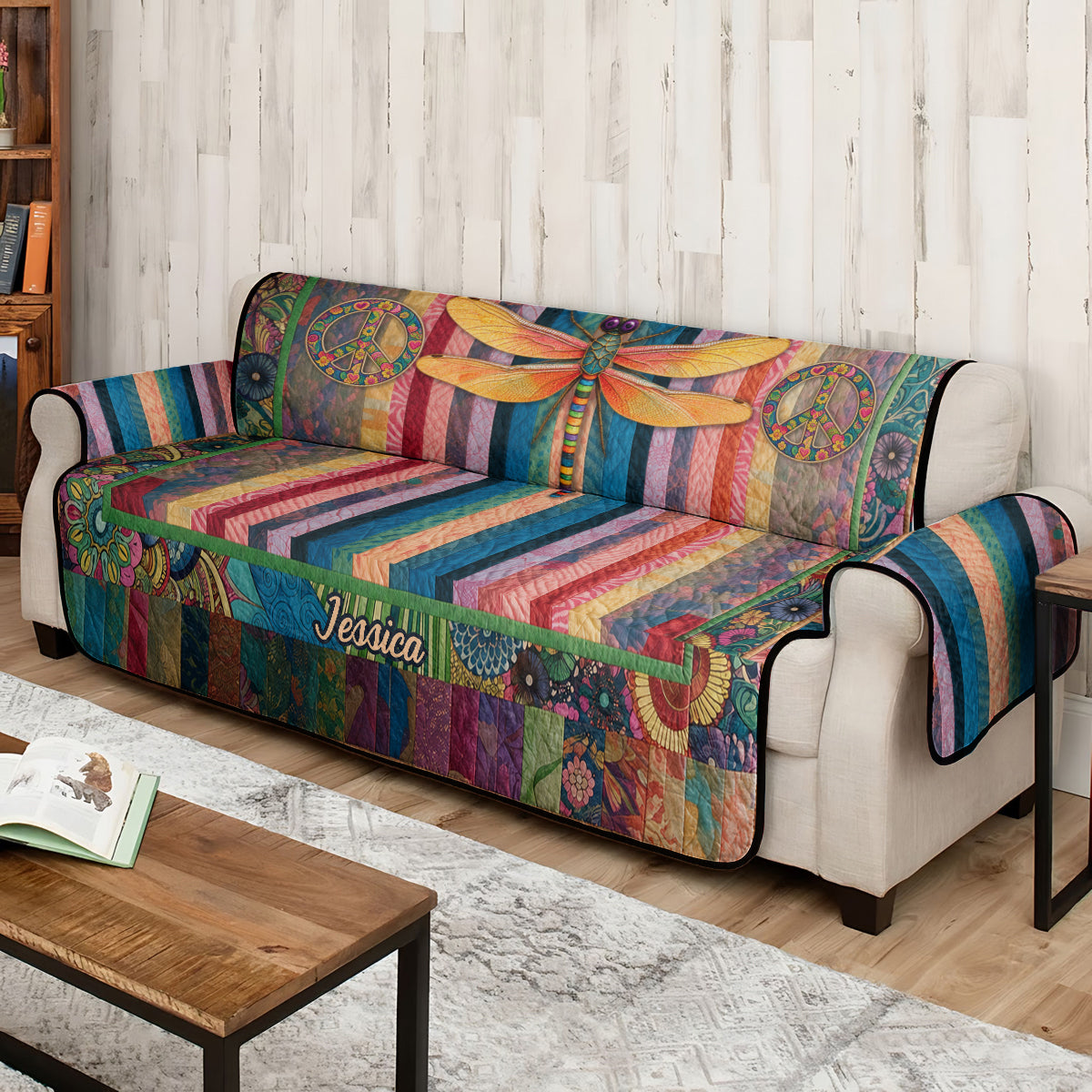 Hippie Souls - Personalisierte Hippie Steppdecke für Sofa/Couch