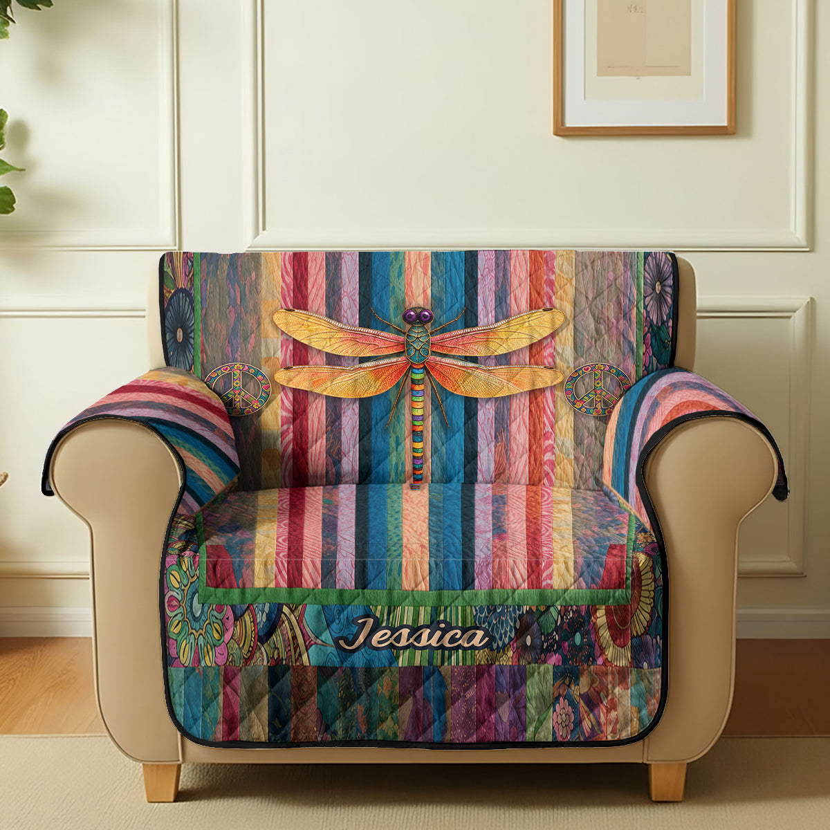 Hippie Souls - Personalisierte Hippie Steppdecke für Sofa/Couch