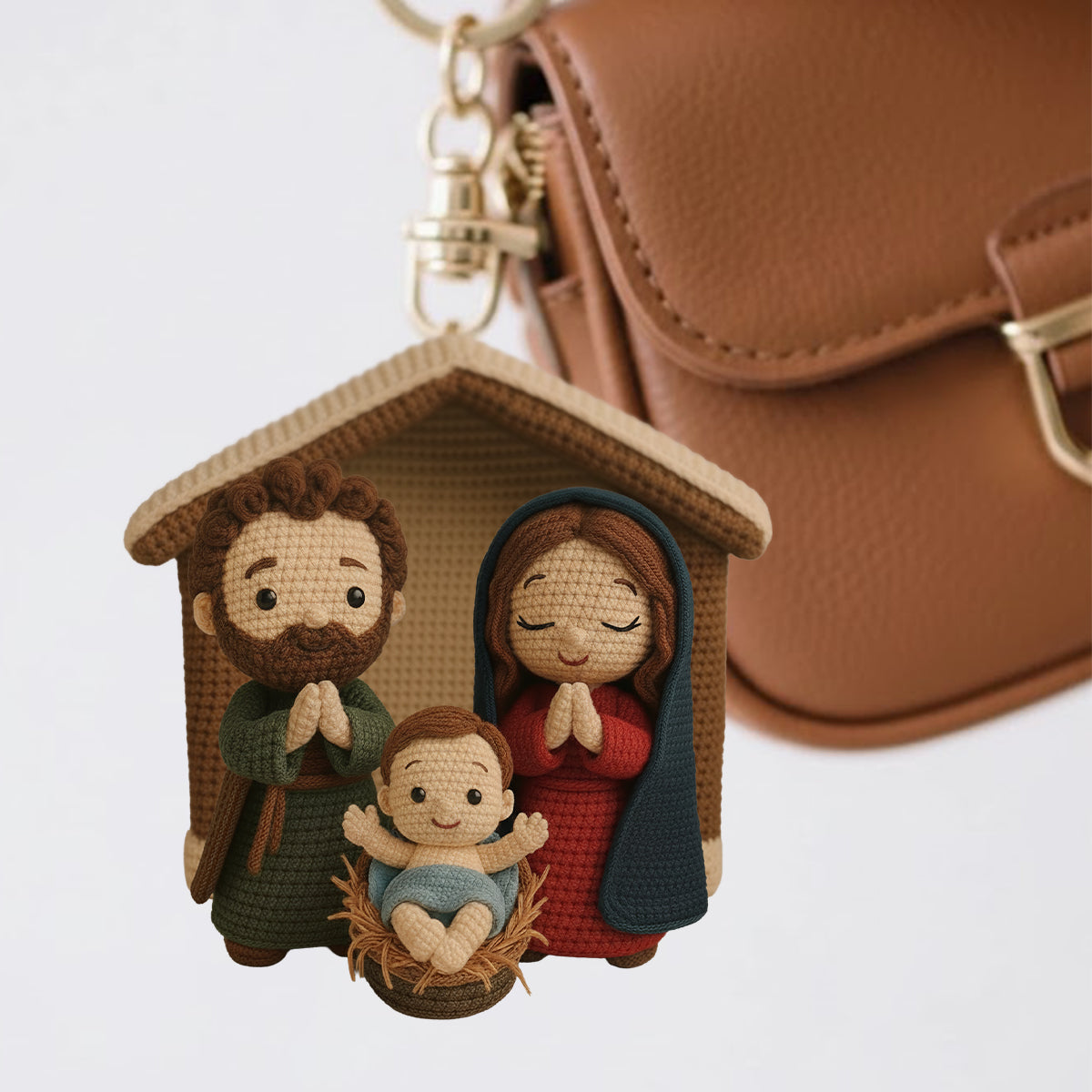 Krippenszene Jesus – Personalisierter christlicher handgefertigter Häkelschmuck