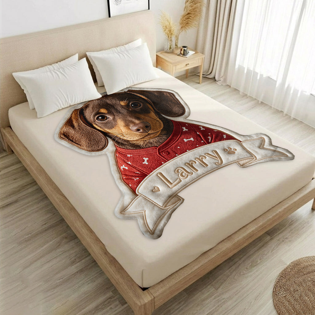 Love My Pet - Personalized Pet Shaped Fleece Blanket