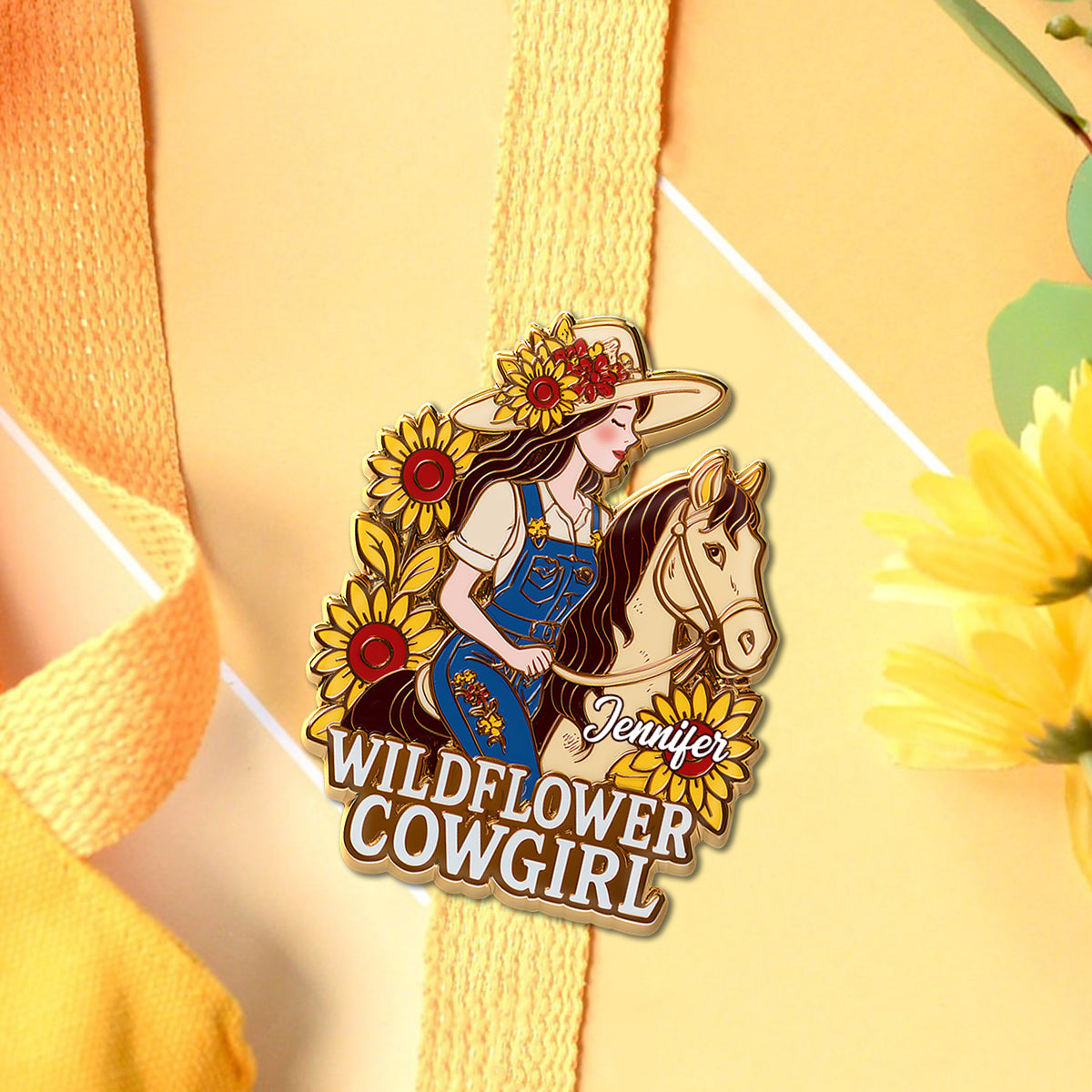 Cowgirl Wildflower - Personalized Cowgirl Pin