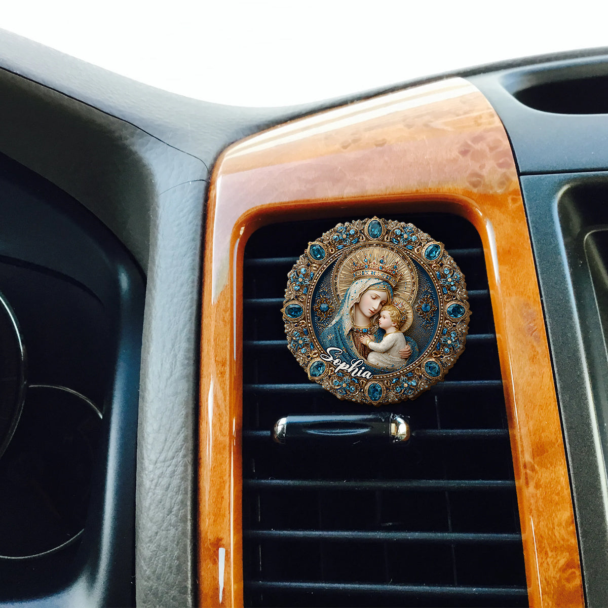 Voller Gnade – Personalisierter, christlich geformter Auto-Sonnenblendenclip