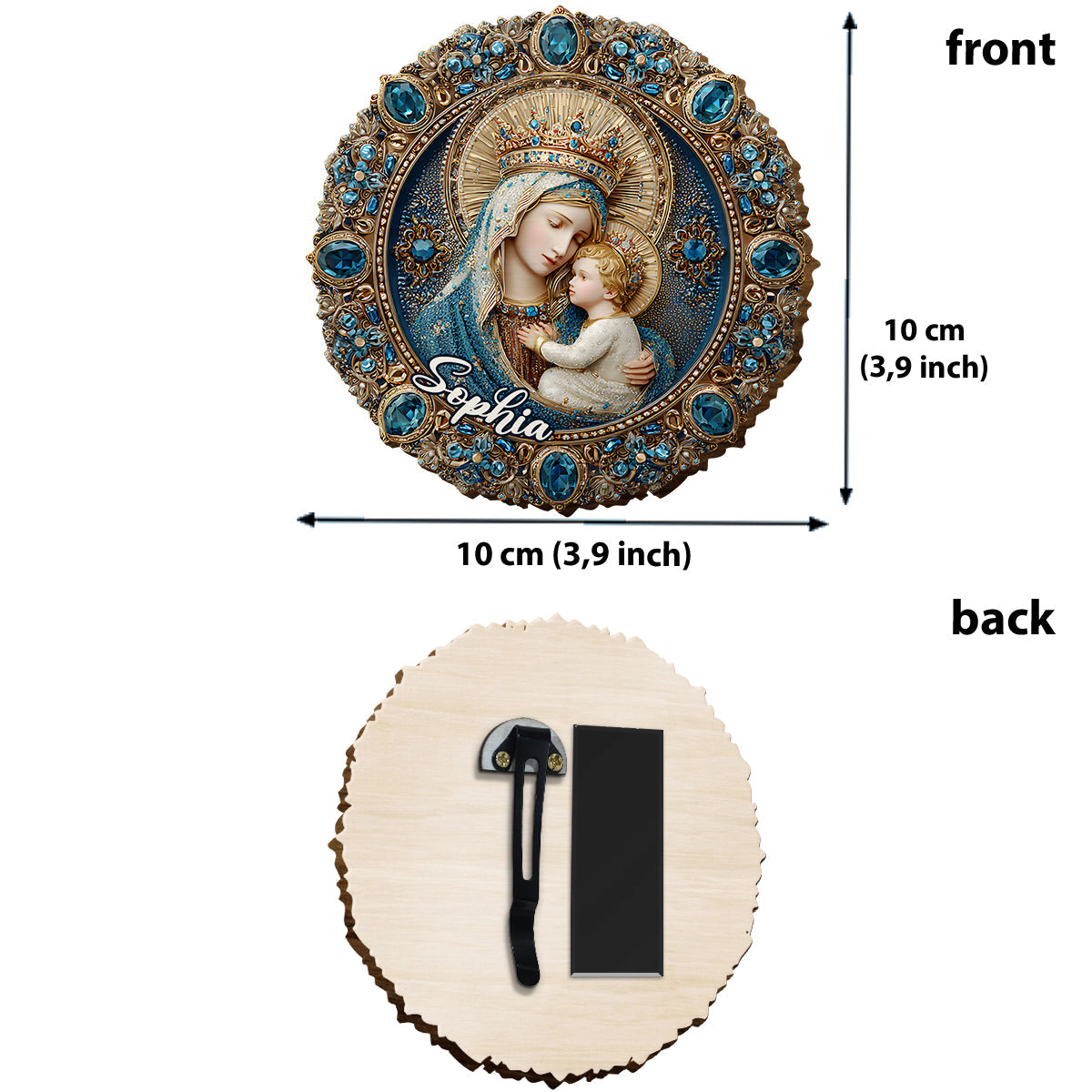 Voller Gnade – Personalisierter, christlich geformter Auto-Sonnenblendenclip