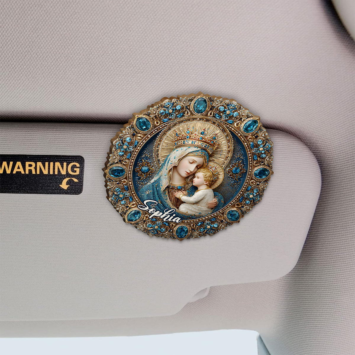 Voller Gnade – Personalisierter, christlich geformter Auto-Sonnenblendenclip