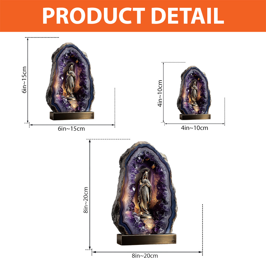 Amethyst-Stil Mutter Maria - Personalisierte christliche Acrylplakette in individueller Form