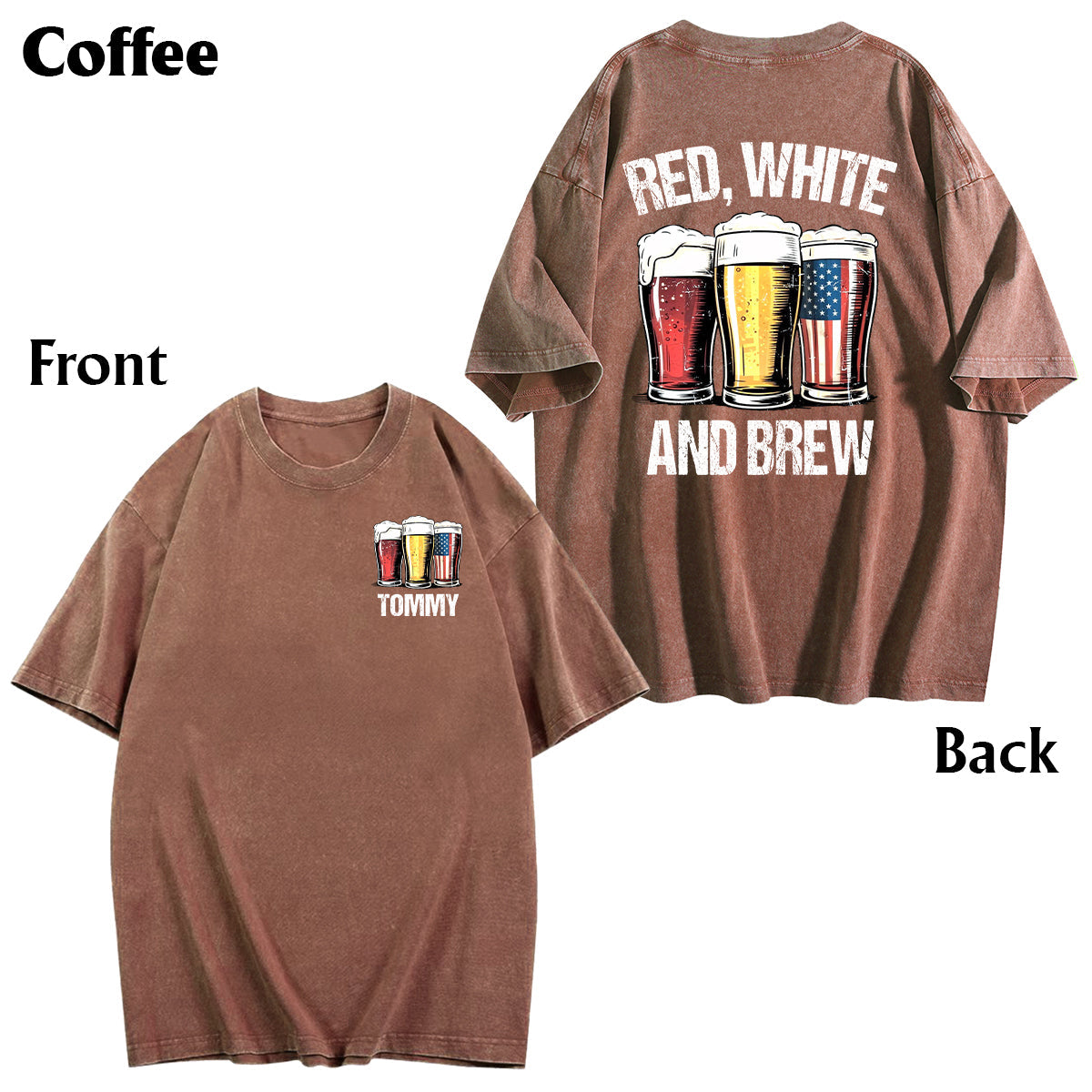 Rot, Weiß & Bier – Personalisiertes Bierwasch-T-Shirt
